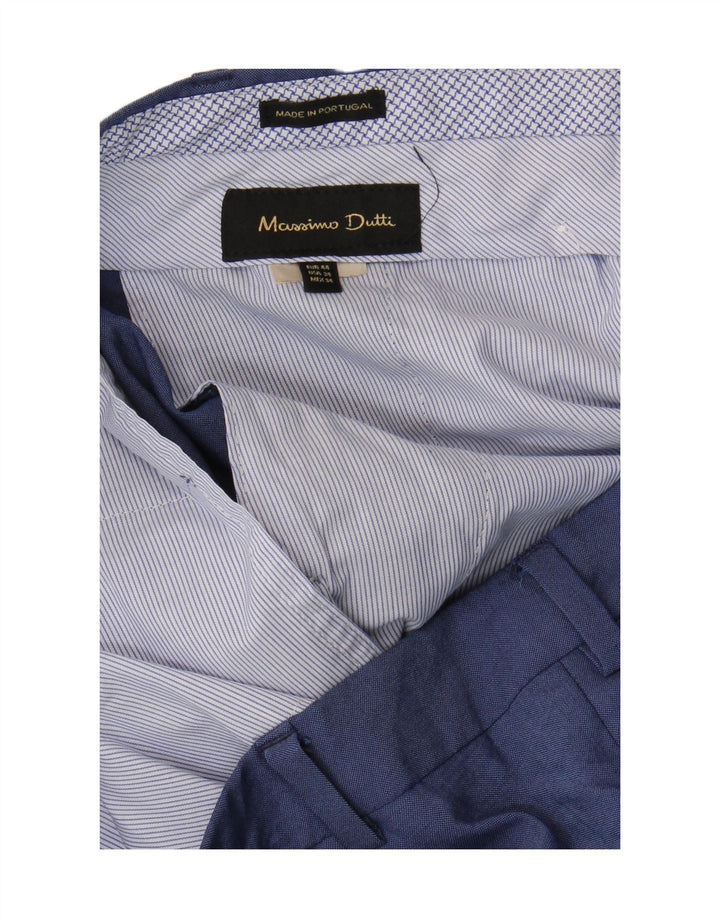 MASSIMO DUTTI Mens Slim Suit Trousers EU 44 Large W34 L30 Blue