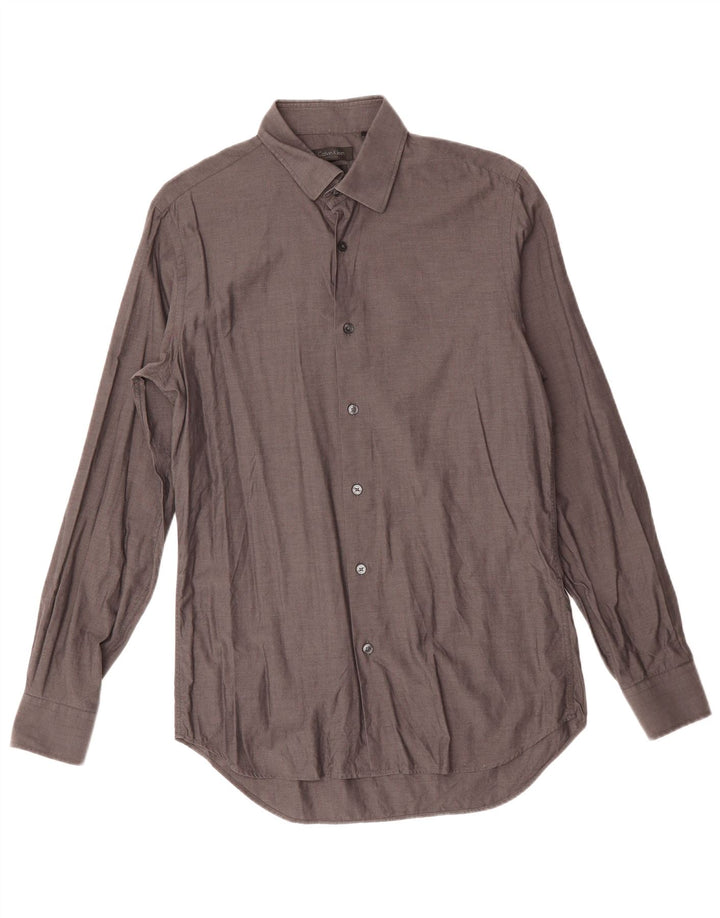 CALVIN KLEIN Mens Slim Fit Shirt Size 41 16 Large Grey