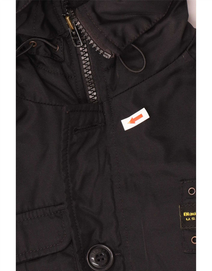 Blauer Boys Hooded Padded Bomber Jacket 9-10 Years Black Polyamide
