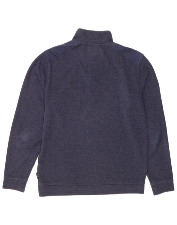 Ted Baker Mens Zip Neck Sweatshirt Jumper Size 2 Small Navy Blue Polyester