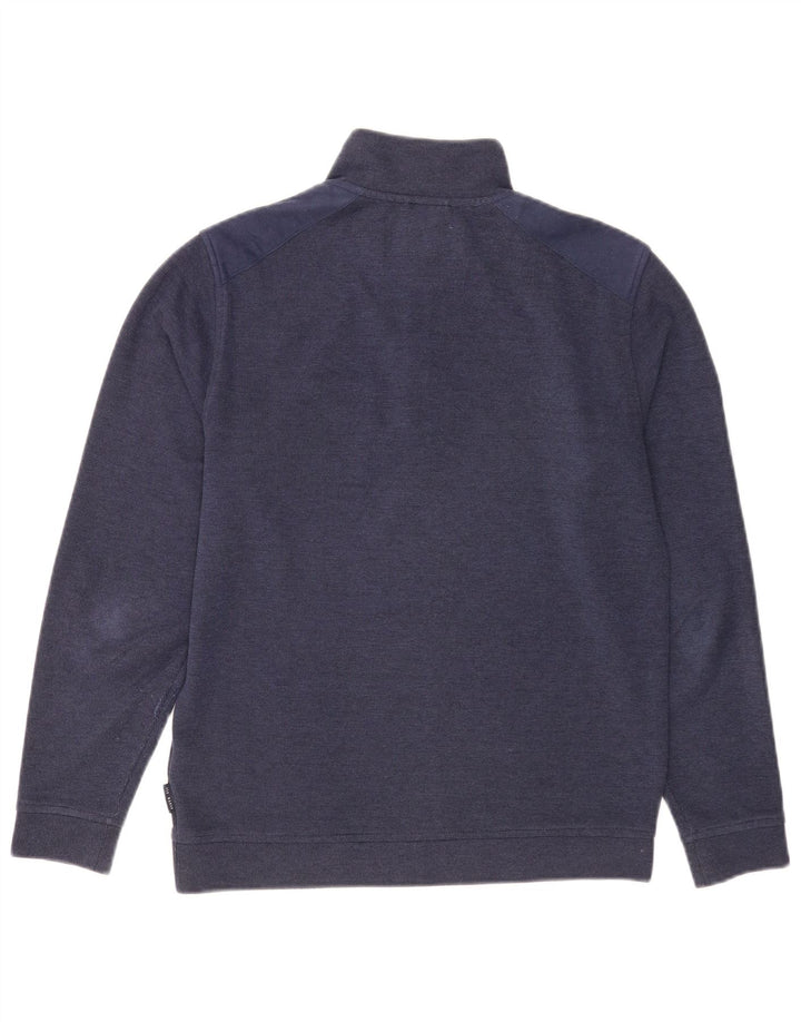 Ted Baker Mens Zip Neck Sweatshirt Jumper Size 2 Small Navy Blue Polyester