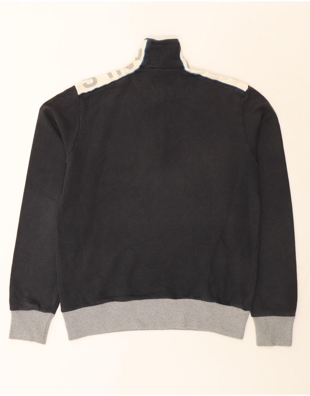 North Sails Mens Graphic Zip Neck Sweatshirt Jumper Medium Grey Colourblock