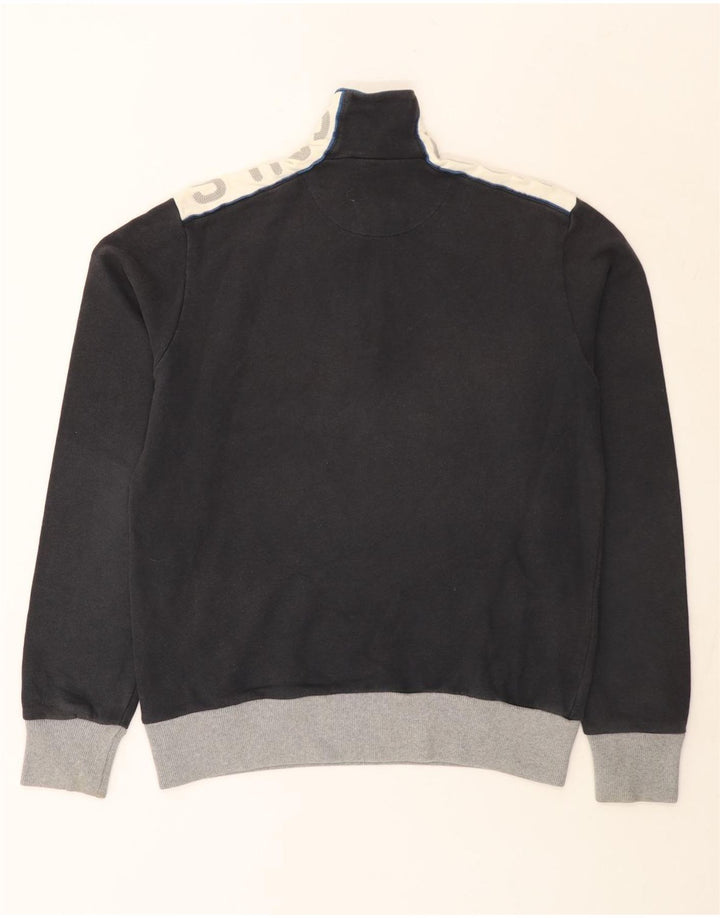 North Sails Mens Graphic Zip Neck Sweatshirt Jumper Medium Grey Colourblock