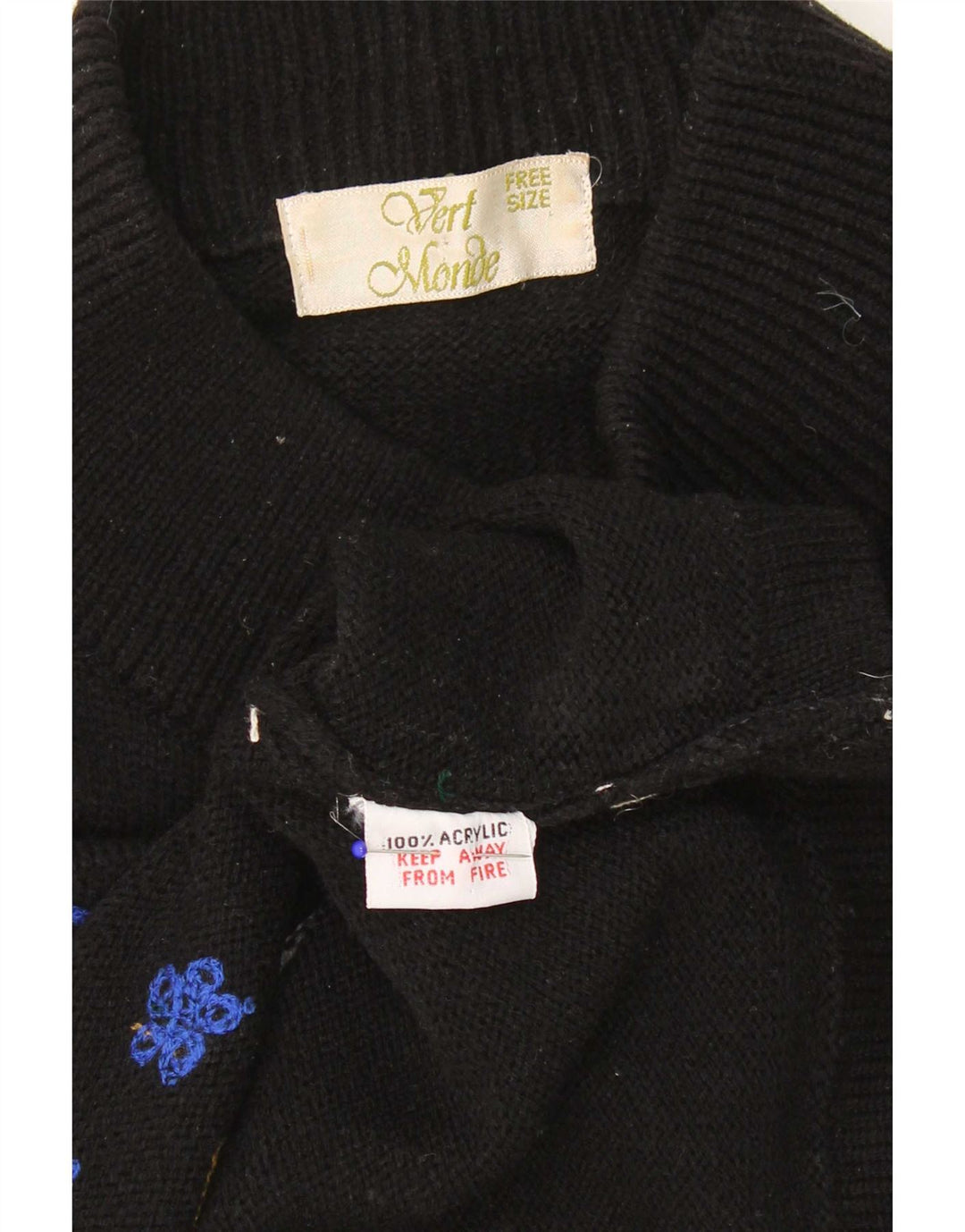 Vintage Womens Novelty Fit Turtle Neck Jumper Sweater One Size Black