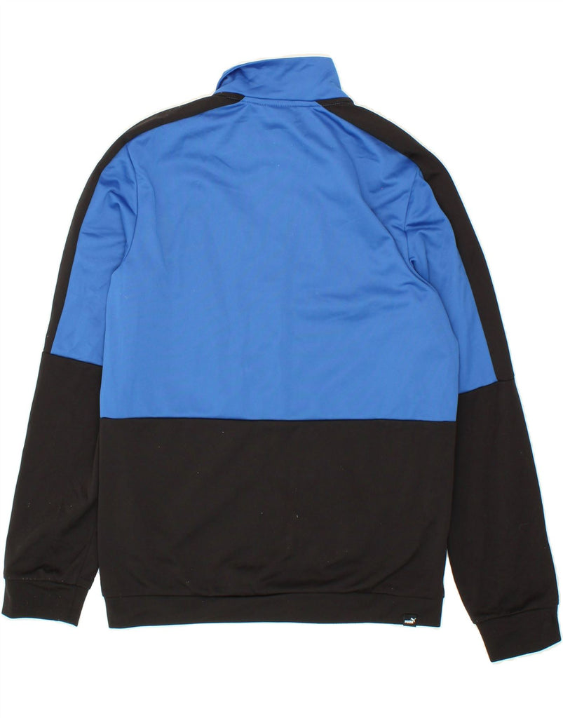 PUMA Boys Graphic Tracksuit Top Jacket 13-14 Years XL Blue Colourblock Vintage Puma and Second-Hand Puma from Messina Hembry 