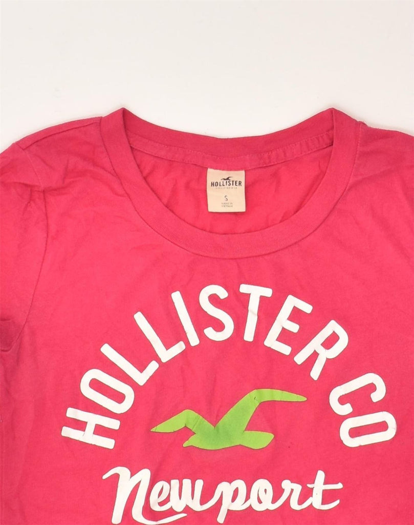 HOLLISTER Womens Graphic T-Shirt Top UK 10 Small Pink Cotton | Vintage Hollister | Thrift | Second-Hand Hollister | Used Clothing | Messina Hembry 