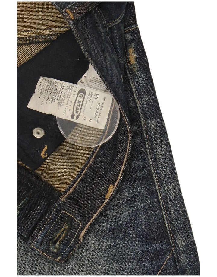 G-Star Mens Straight Jeans W32 L32 Navy Blue Cotton