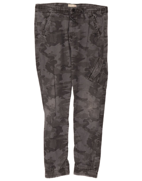Zara Boys Joggers Cargo Trousers 13-14 Years W30 L27 Grey Camouflage Cotton