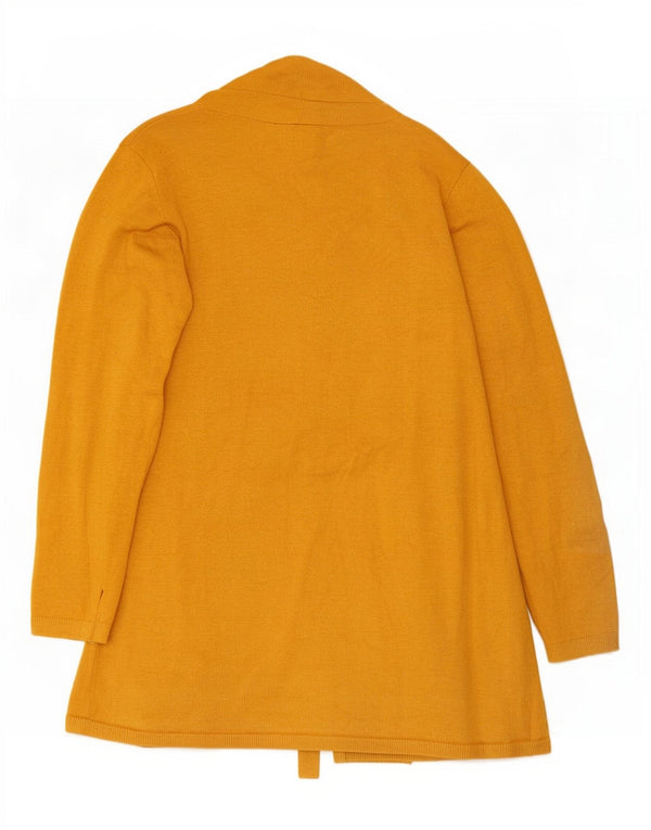 Zara Womens Open Cardigan Sweater UK 10 Small Yellow Viscose
