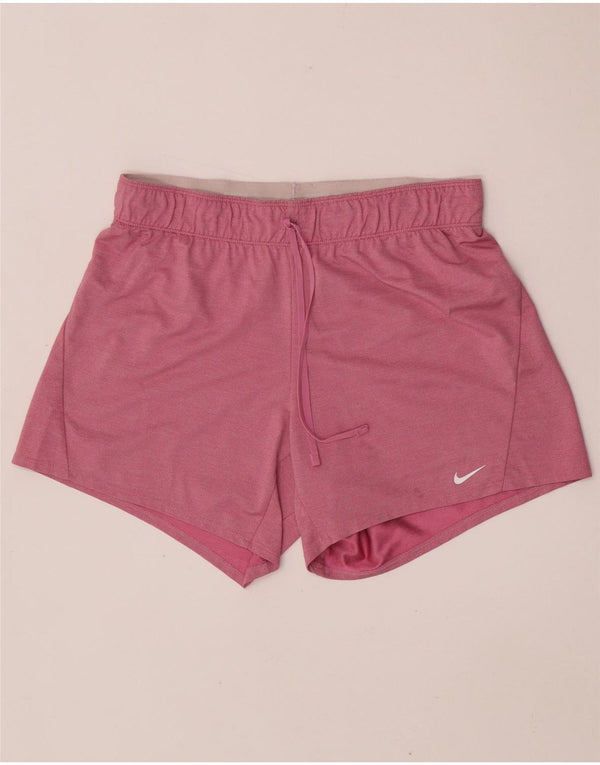 Nike Womens Dri Fit Sport Shorts UK 14 Medium Pink Polyester