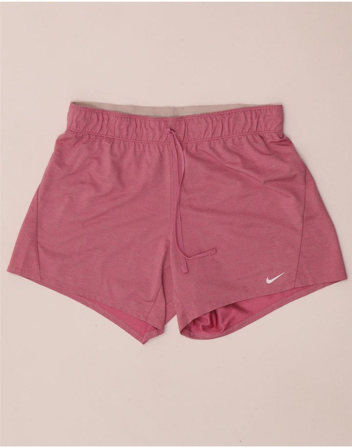 Nike Womens Dri Fit Sport Shorts UK 14 Medium Pink Polyester