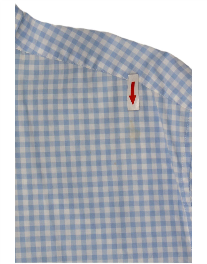 Gant Mens Regular Fit Shirt Size 45/46 18 2XL Blue Gingham Cotton
