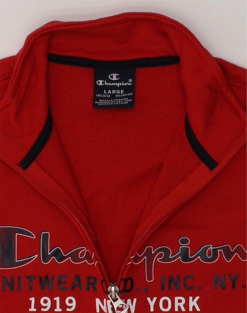 CHAMPION Boys Graphic Tracksuit Top Jacket 11-12 Years Large Red Cotton | Vintage Champion | Thrift | Second-Hand Champion | Used Clothing | Messina Hembry 