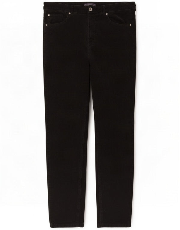 Marks & Spencer Womens Straight Corduroy Trousers UK 18 XL W36 L29 Black