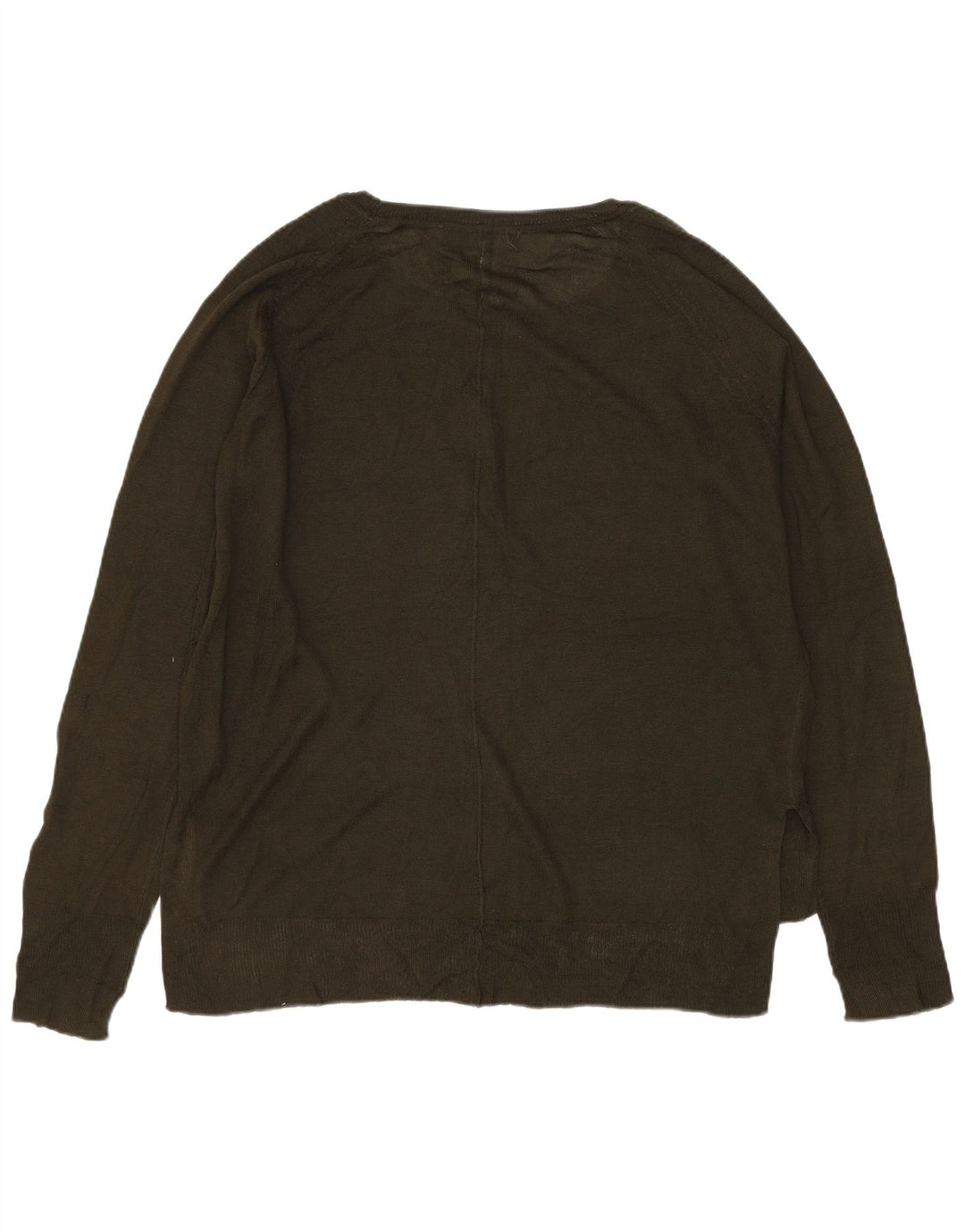 Zara Womens Boat Neck Jumper Sweater UK 14 Medium Khaki Viscose