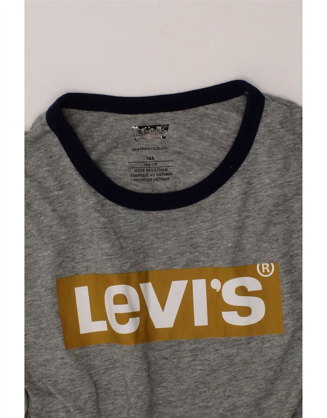 LEVI'S Boys Graphic T-Shirt Top 13-14 Years Grey Vintage Levi's and Second-Hand Levi's from Messina Hembry 