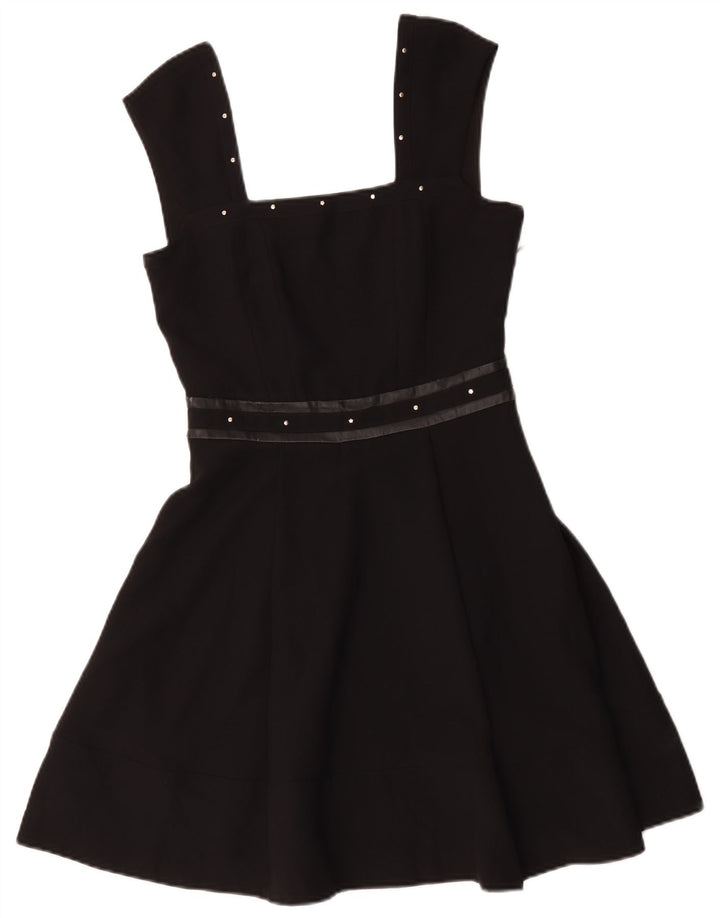 Liu Jo Womens Sleeveless A-Line Dress IT 40 Small Black Polyester