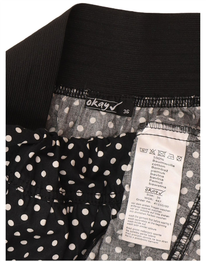 Okay Womens Regular A-Line Skirt EU 36 Small W25 Black Polka Dot Cotton