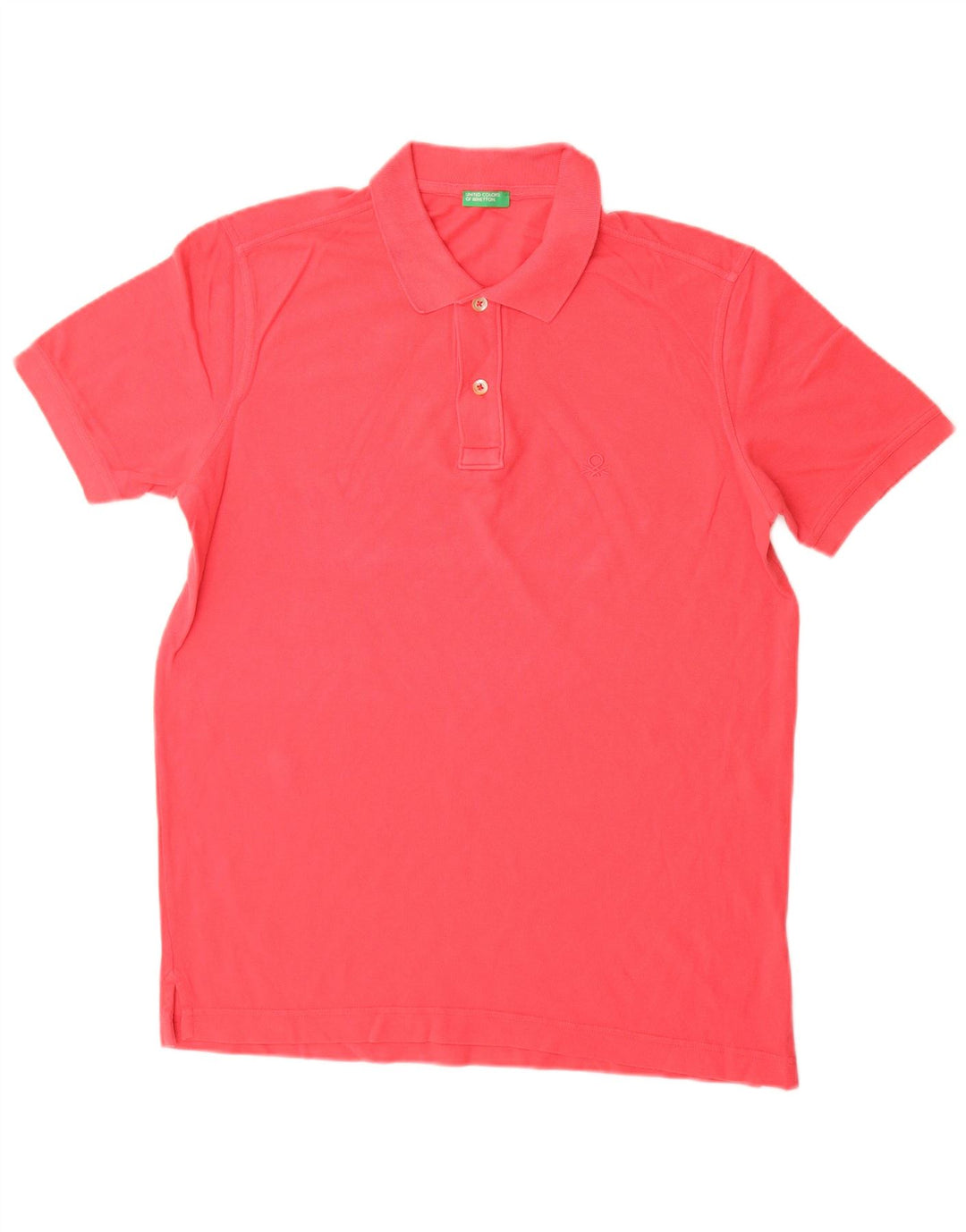 Benetton Mens Polo Shirt Medium Red Cotton