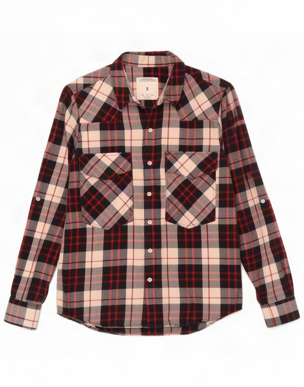 Zara Womens Flannel Shirt UK 10 Small White Check
