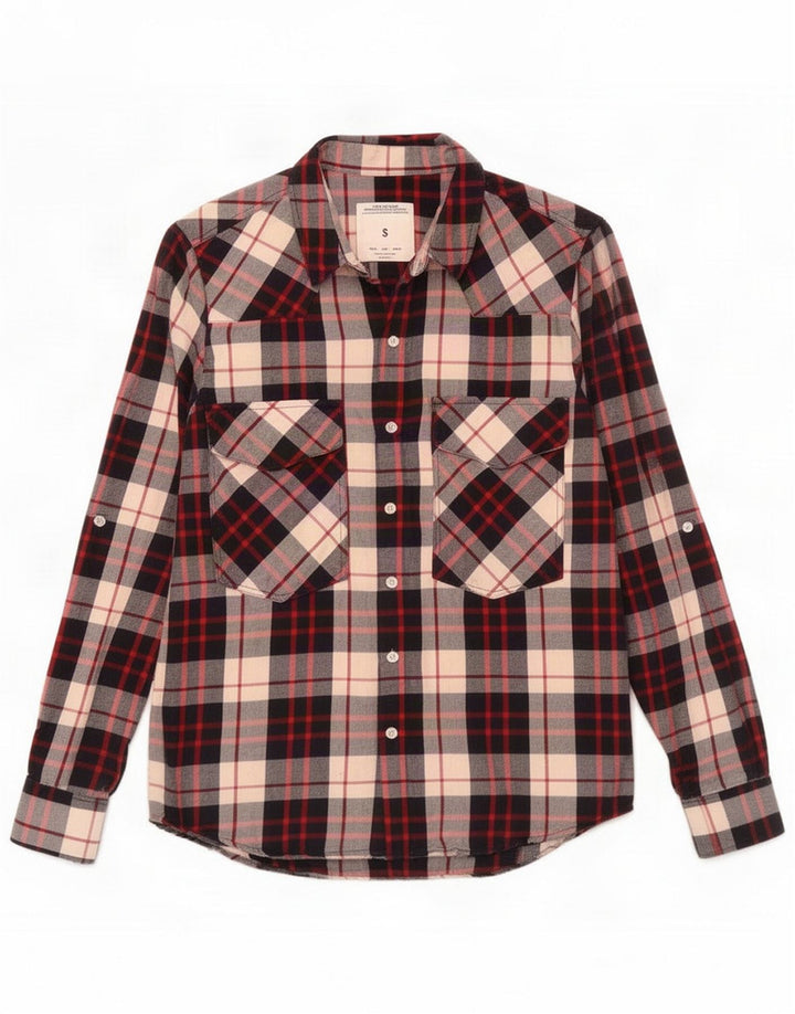 Zara Womens Flannel Shirt UK 10 Small White Check