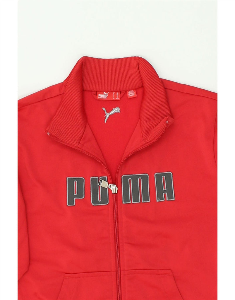 PUMA Boys Graphic Tracksuit Top Jacket 7-8 Years Small Red Polyester | Vintage Puma | Thrift | Second-Hand Puma | Used Clothing | Messina Hembry 