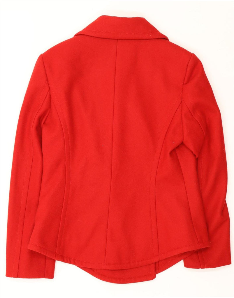 BENETTON Womens Double Breasted Coat IT 44 Medium Red Wool Vintage Benetton and Second-Hand Benetton from Messina Hembry 