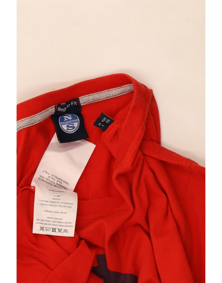 North Sails Mens Regular Fit Graphic T-Shirt Top Medium Red Cotton