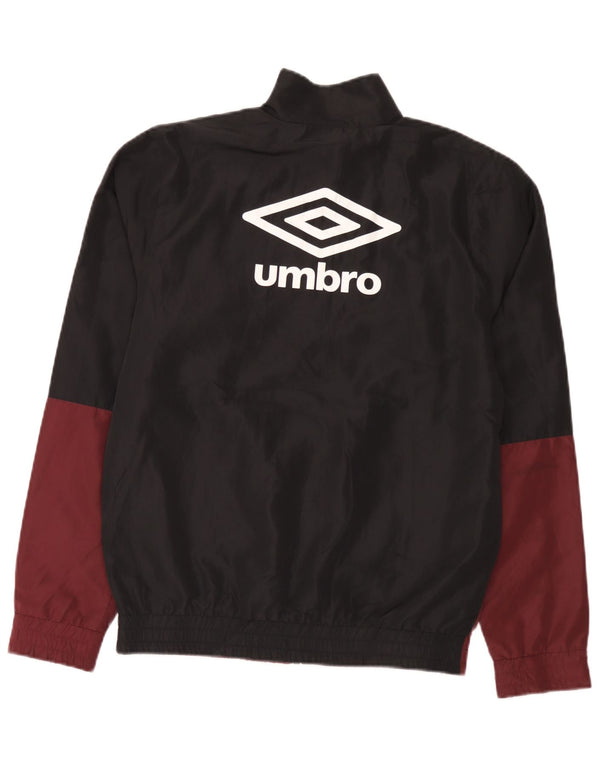 Umbro Mens Graphic Tracksuit Top Jacket Small Maroon Colourblock Polyester