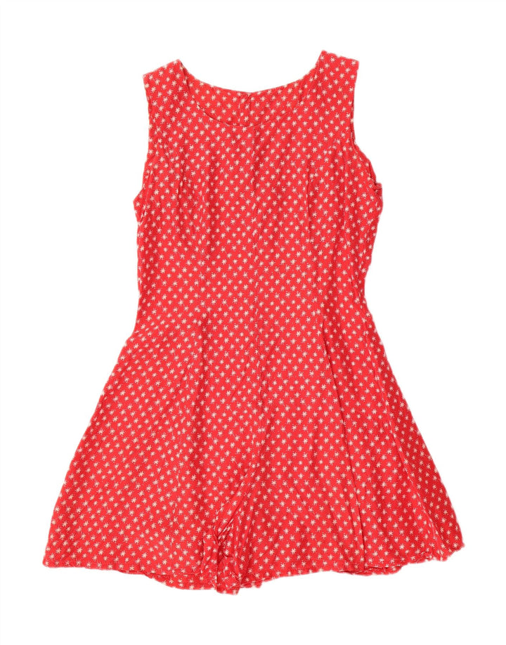 VINTAGE Womens Sleeveless Playsuit IT 42 Medium  Red Spotted