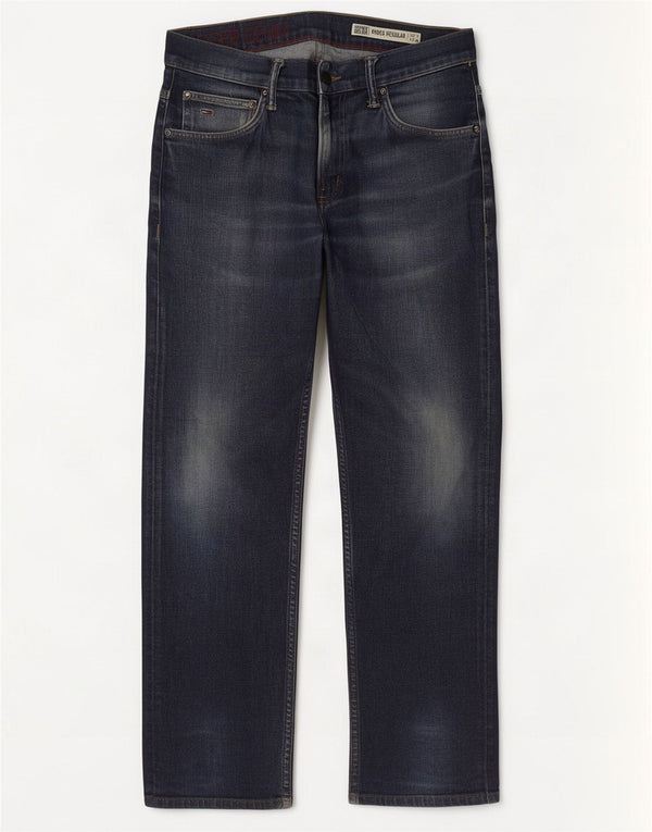 Tommy Hilfiger Mens Ryder Regular Straight Jeans W33 L30 Navy Blue Cotton