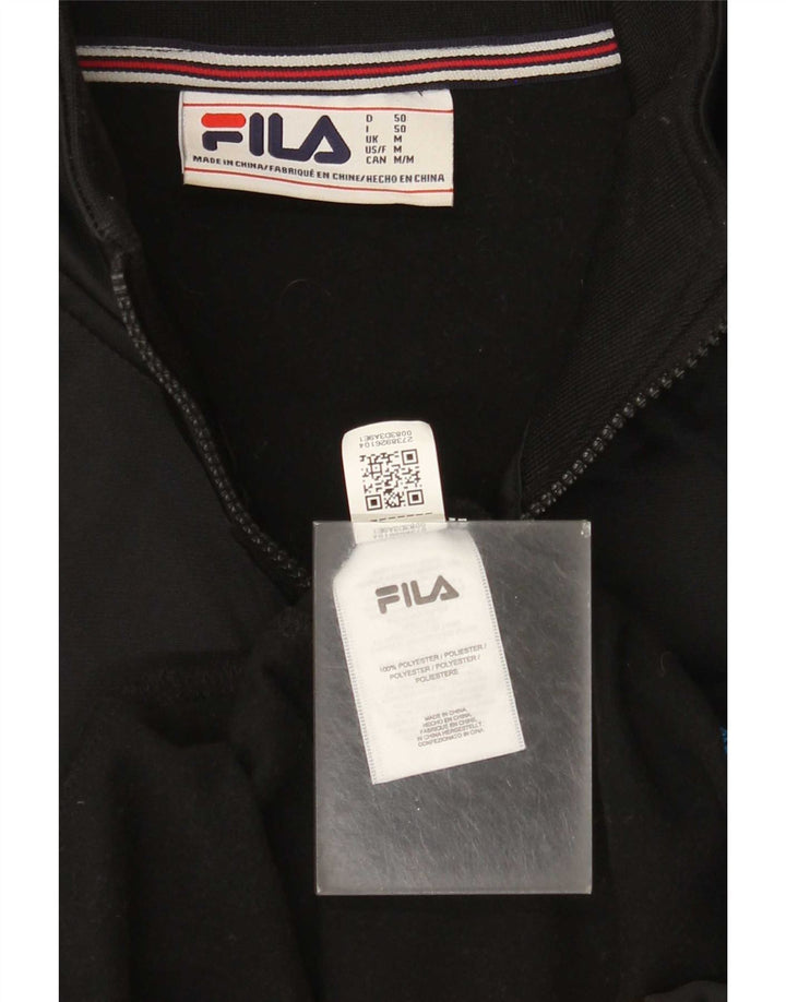 Fila Mens Graphic Tracksuit Top Jacket Medium Black Colourblock Polyester