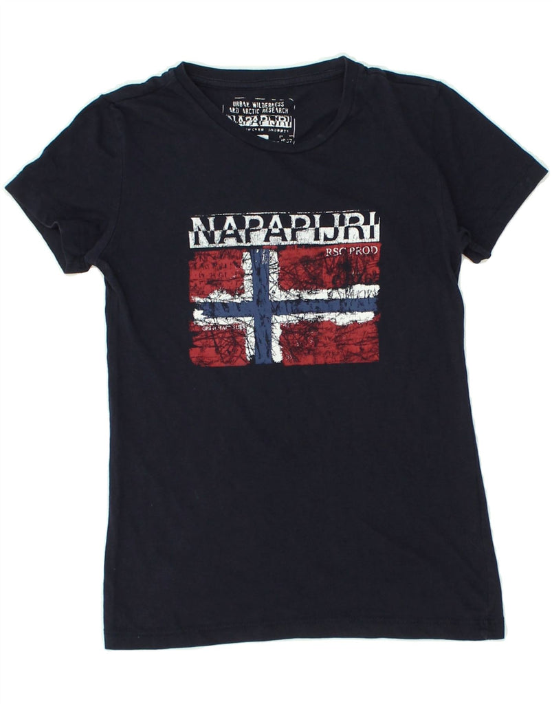 NAPAPIJRI Boys Graphic T-Shirt Top 9-10 Years Navy Blue | Vintage Napapijri | Thrift | Second-Hand Napapijri | Used Clothing | Messina Hembry 