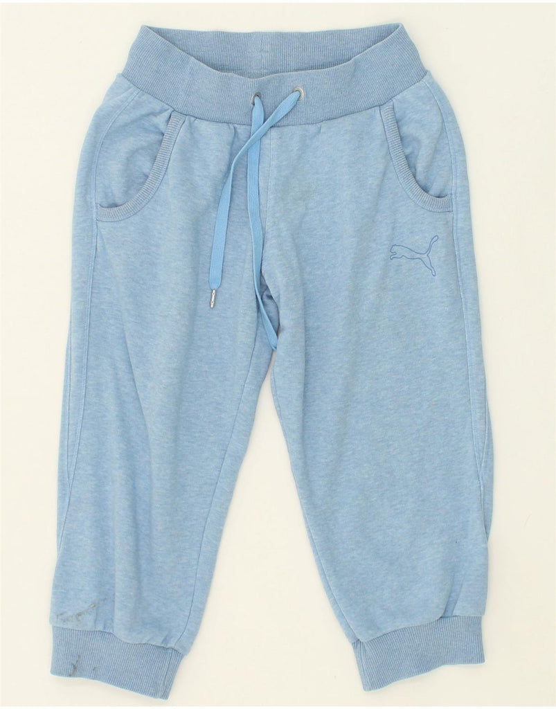 PUMA Womens Capri Tracksuit Trousers Joggers UK 8 Small Blue Cotton | Vintage Puma | Thrift | Second-Hand Puma | Used Clothing | Messina Hembry 