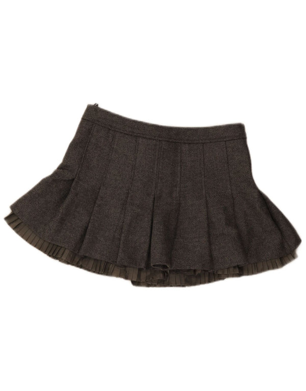 Valentino Womens Mini Wrap Skirt Medium W30 Grey Virgin Wool