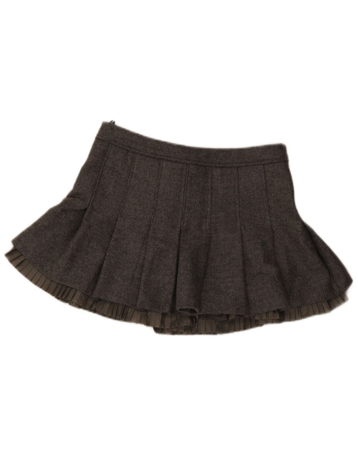 Valentino Womens Mini Wrap Skirt Medium W30 Grey Virgin Wool