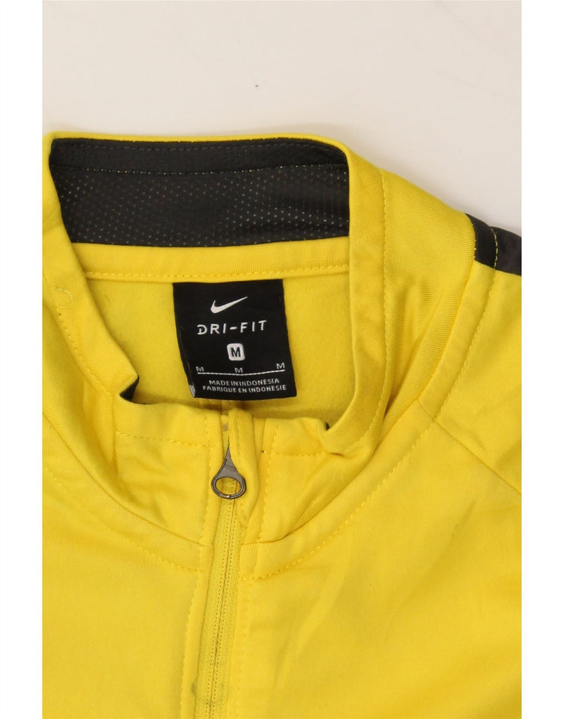 NIKE Womens Dri Fit Tracksuit Top Jacket UK 14 Medium Yellow Colourblock Vintage Nike and Second-Hand Nike from Messina Hembry 
