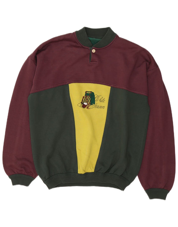 Vintage Mens Graphic Sweatshirt Jumper Large Multicoloured Colourblock