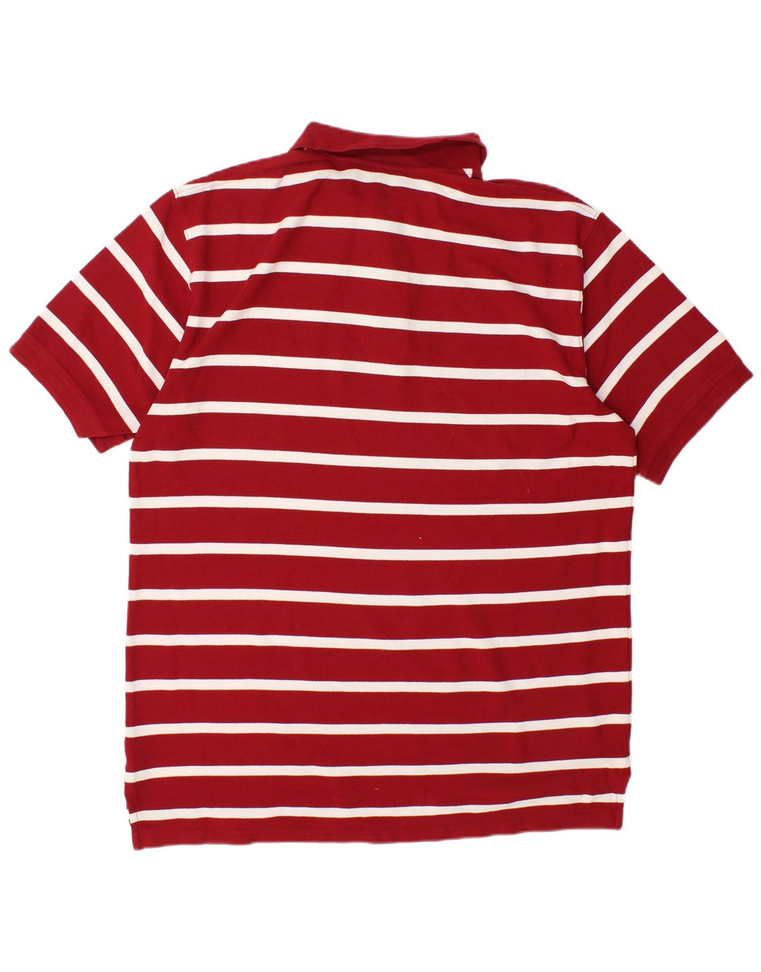 L.L.BEAN Mens Polo Shirt Large Maroon Striped Cotton