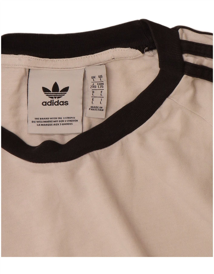 Adidas Mens T-Shirt Top Large White Cotton
