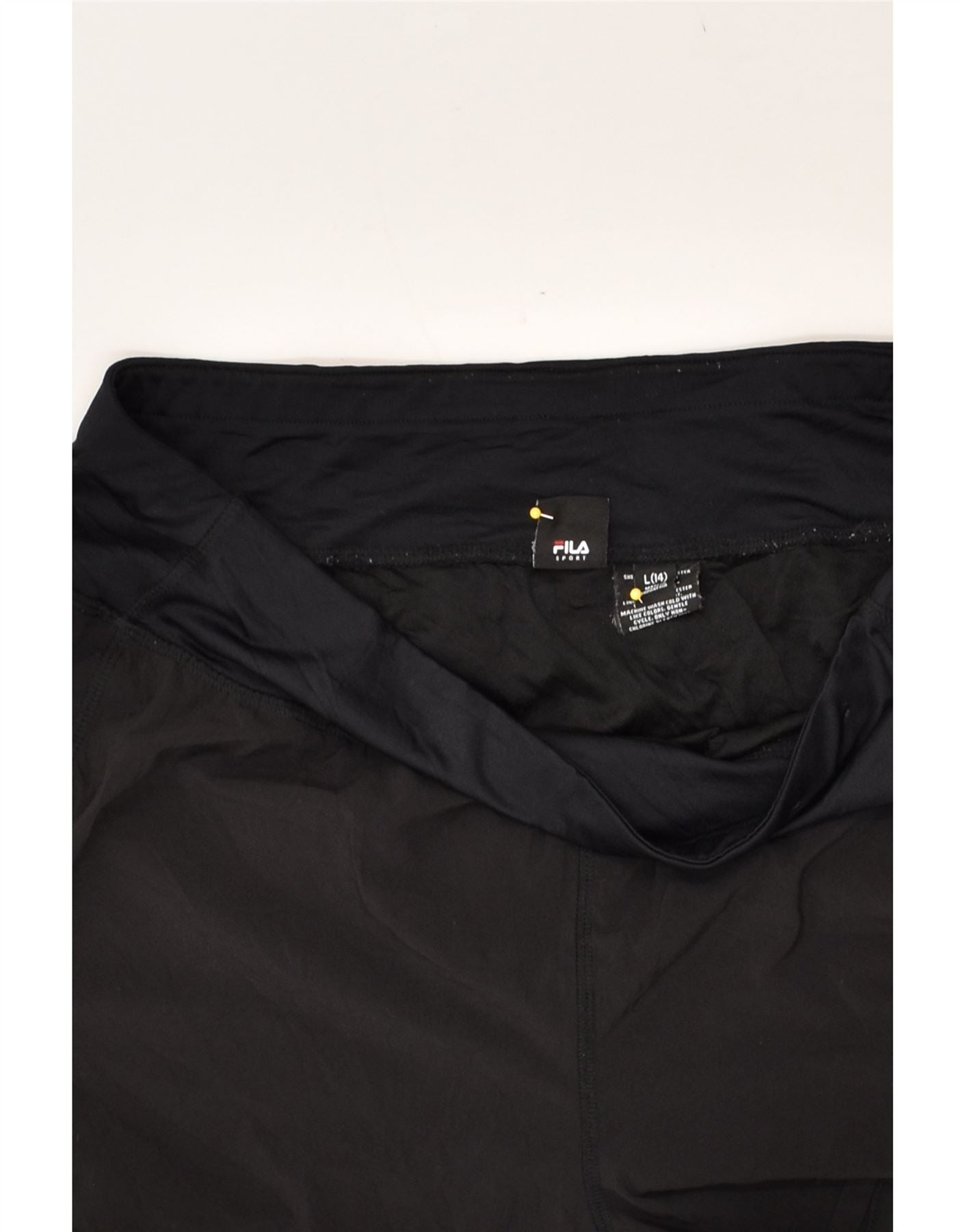 FILA Womens Sport Shorts UK 14 Large Black Polyester