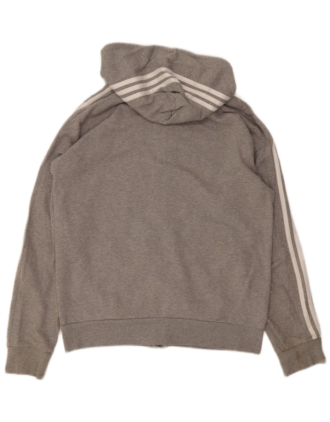 Adidas Mens Regular Fit Zip Hoodie Sweater Medium Grey Cotton