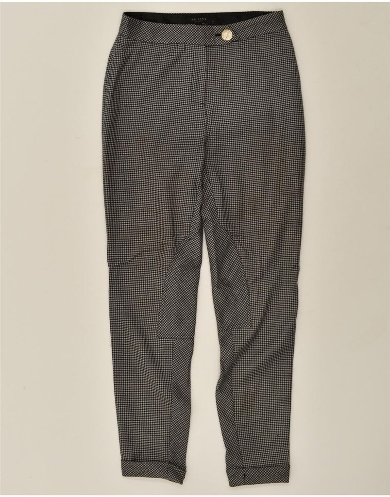 TED BAKER Womens Slim Suit Trousers Size 1 XS W26 L28  Black Houndstooth | Vintage Ted Baker | Thrift | Second-Hand Ted Baker | Used Clothing | Messina Hembry 