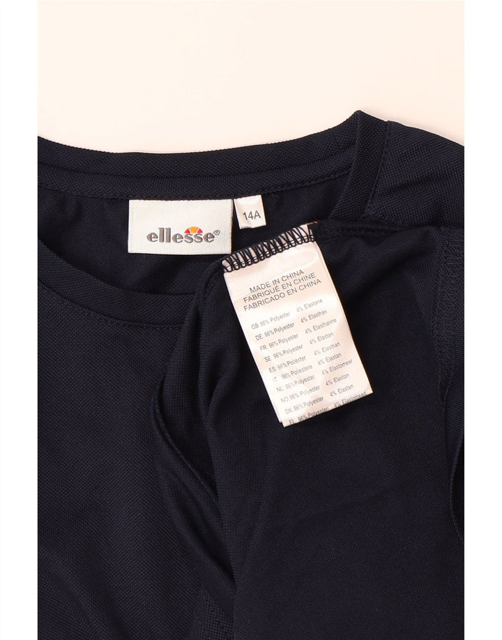 ELLESSE Boys T-Shirt Top 13-14 Years Navy Blue Polyester