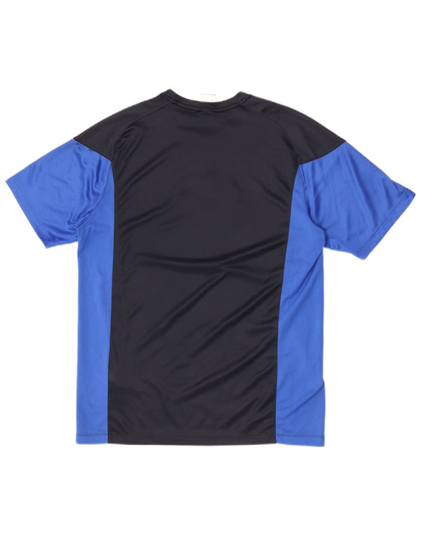 Nike Mens Dri Fit Graphic T-Shirt Top Large Navy Blue Colourblock Polyester