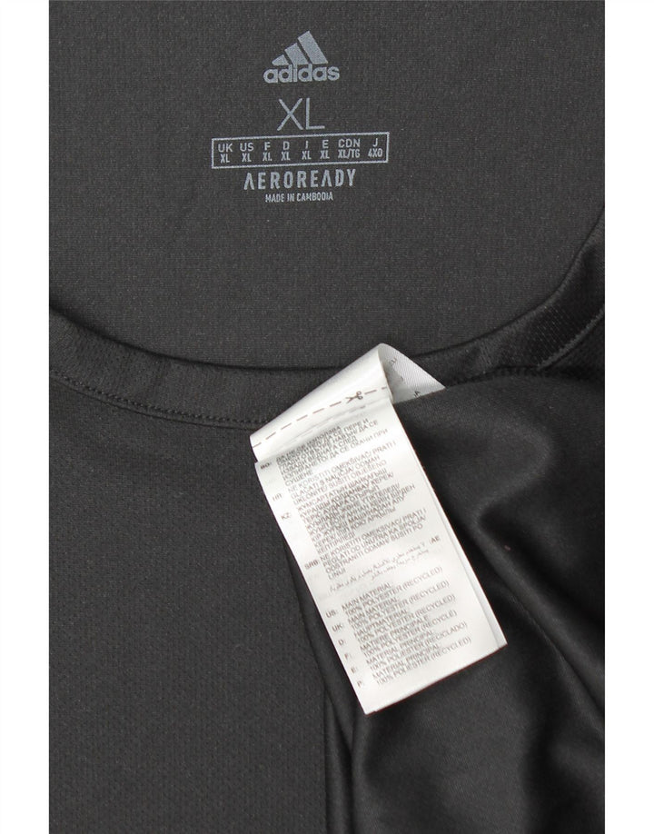 Adidas Mens Aeroready T-Shirt Top XL Black Colourblock Polyester