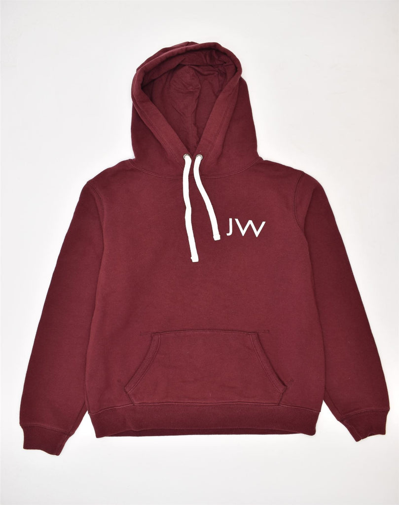 JACK WILLS Womens Graphic Hoodie Jumper UK 12 Medium Burgundy Cotton | Vintage | Thrift | Second-Hand | Used Clothing | Messina Hembry 