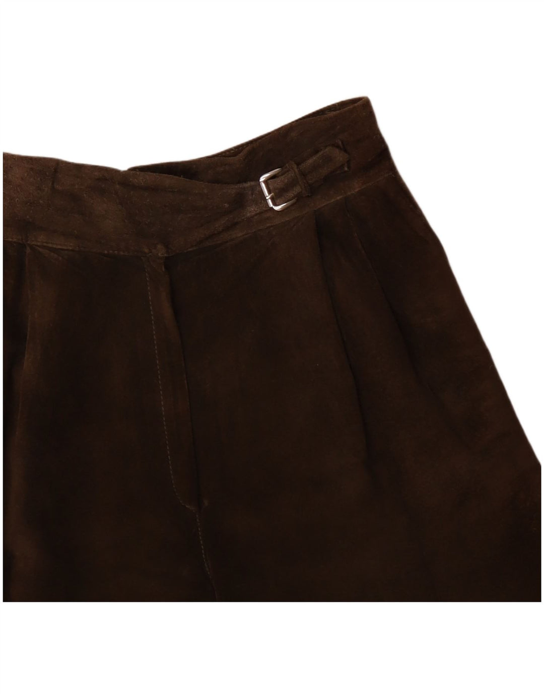 Vintage Womens High Waist Suede Chino Shorts W26 Small Brown