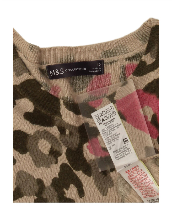 Marks & Spencer Womens Boat Neck Jumper Sweater UK 10 Small Beige