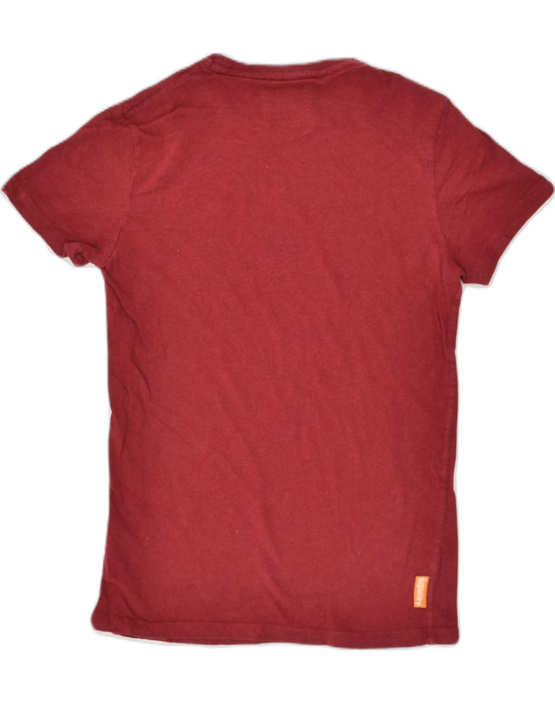 SUPERDRY Mens T-Shirt Top Small Burgundy Cotton | Vintage Superdry | Thrift | Second-Hand Superdry | Used Clothing | Messina Hembry 